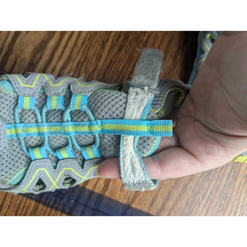 Merrell Hydro H2O Water Sandals Kids Size 3M Grey Blue Lime MK163197 Hiking Shoe